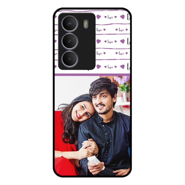 Realme Narzo 80 Lite Custom Glass Phone Case - Couples Heart Design