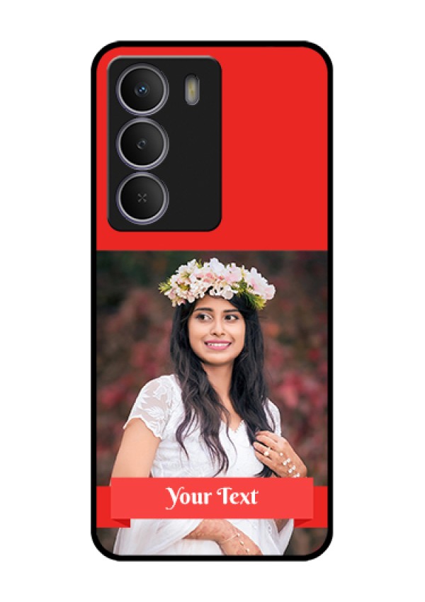Realme Narzo 80 Lite Custom Glass Phone Case - Simple Red Color Design