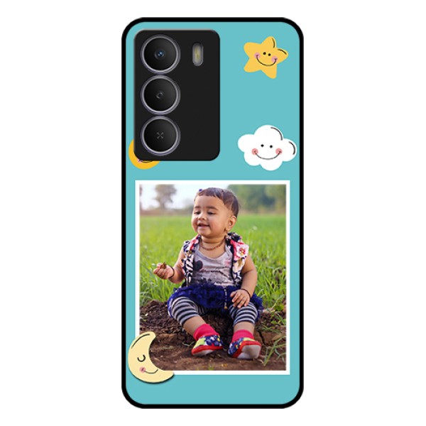 Realme Narzo 80 Lite Custom Glass Phone Case - Smiley Kids Stars Design Realme Narzo 80 Lite Custom Glass Phone Case - Smiley Kids Stars Design