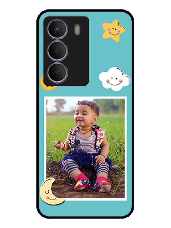Custom Realme Narzo 80 Lite Custom Glass Phone Case - Smiley Kids Stars Design