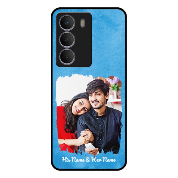 Realme Narzo 80 Lite Custom Glass Phone Case - Blue Color Vintage Design Realme Narzo 80 Lite Custom Glass Phone Case - Blue Color Vintage Design