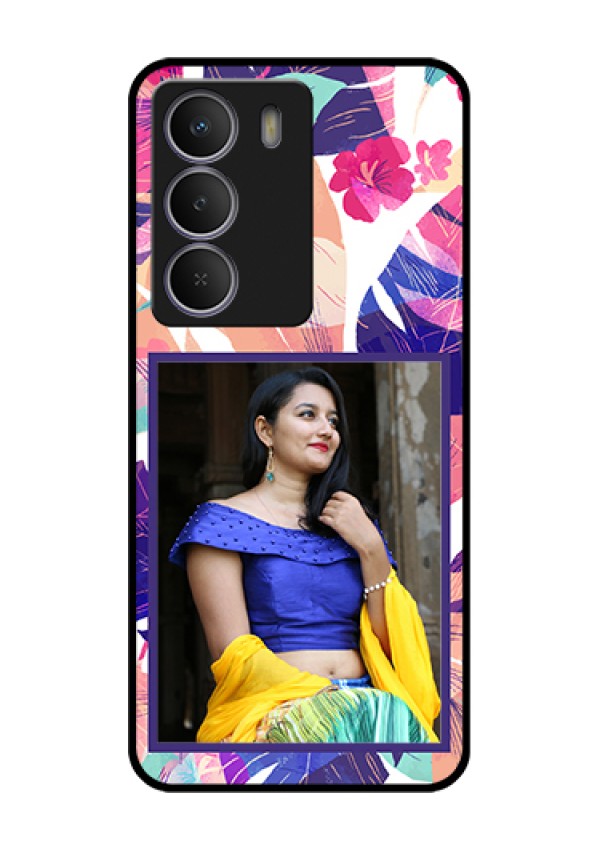Realme Narzo 80 Lite Custom Glass Phone Case - Abstract Floral Design