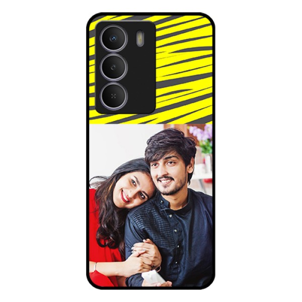 Realme Narzo 80 Lite Custom Glass Phone Case - Yellow Abstract Design