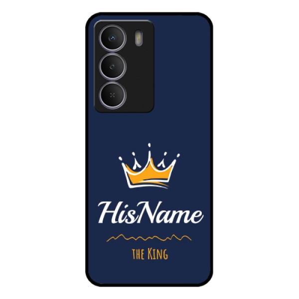 Realme Narzo 80 Lite Custom Glass Phone Case - King With Name Design