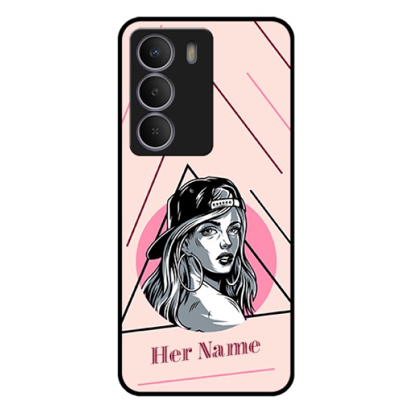 Realme Narzo 80 Lite Custom Glass Phone Case - Rockstar Girl Design