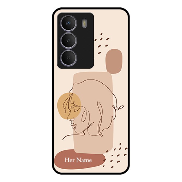 Realme Narzo 80 Lite Custom Glass Phone Case - Calm Woman Line Art Design Realme Narzo 80 Lite Custom Glass Phone Case - Calm Woman Line Art Design