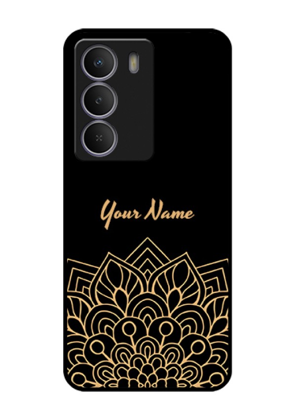 Realme Narzo 80 Lite Custom Glass Phone Case - Golden Mandala Design