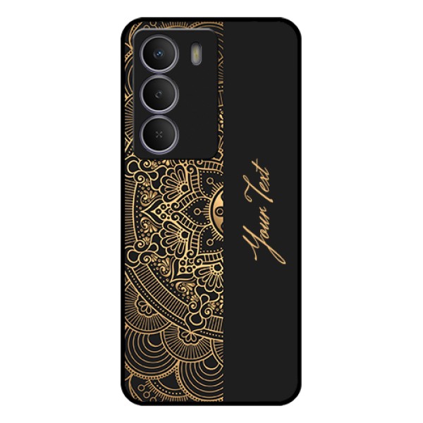Realme Narzo 80 Lite Custom Glass Phone Case - Mandala Art With Custom Text Design Realme Narzo 80 Lite Custom Glass Phone Case - Mandala Art With Custom Text Design