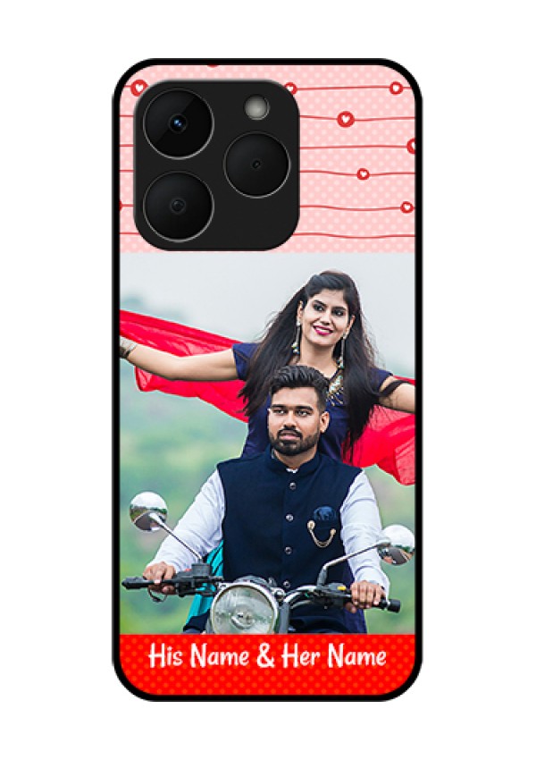 Realme Narzo 90 5G Custom Glass Phone Case - Red Pattern Case Design