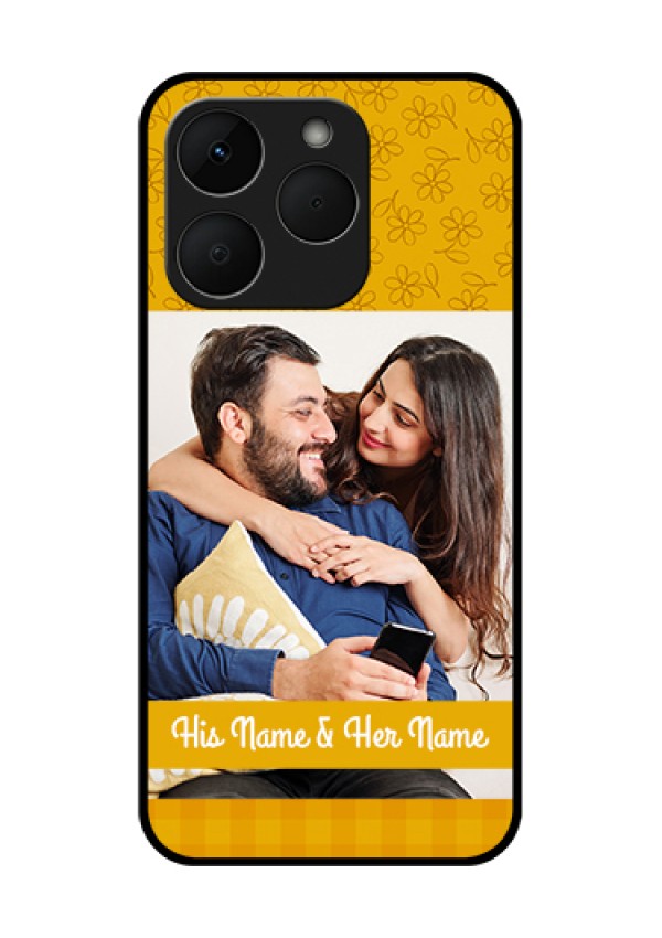 Realme Narzo 90 5G Custom Glass Phone Case - Yellow Floral Design