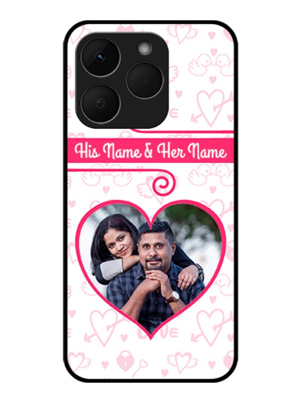 Custom Realme Narzo 90 5G Custom Glass Phone Case - Heart Shape Love Design