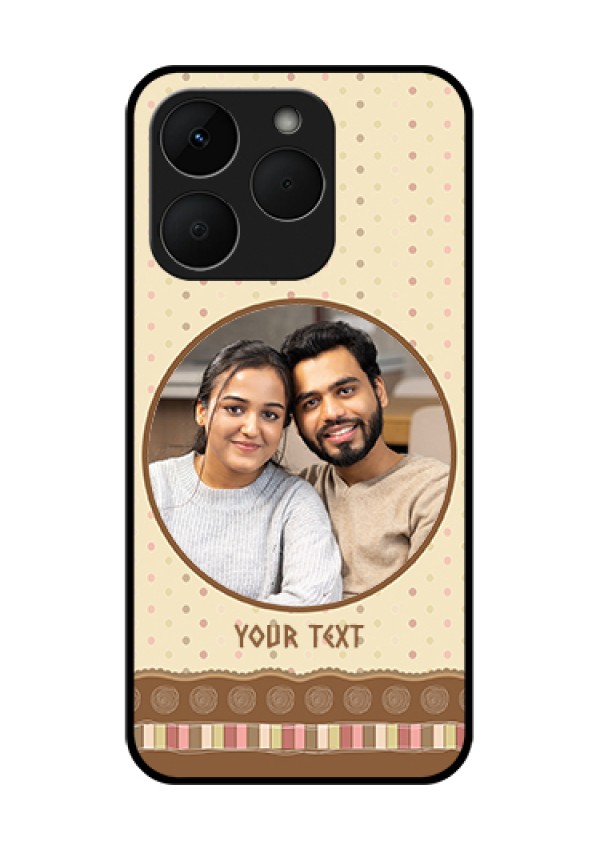 Realme Narzo 90 5G Custom Glass Phone Case - Brown Dotted Mobile Case Design