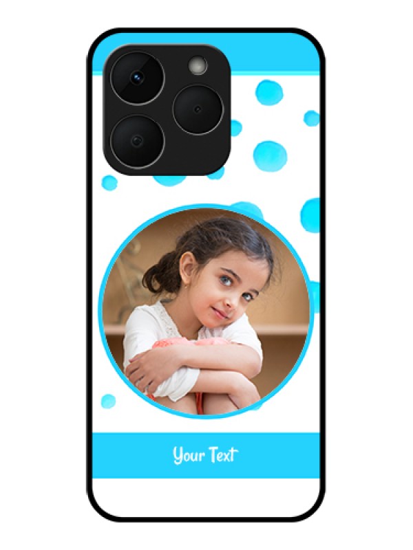 Custom Realme Narzo 90 5G Custom Glass Phone Case - Blue Bubbles Pattern Design