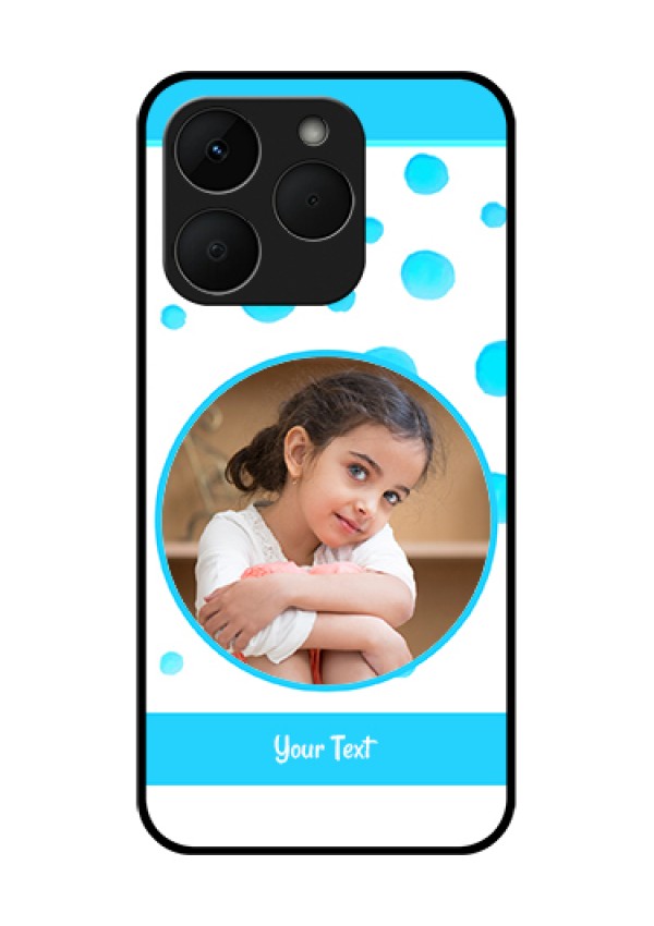 Realme Narzo 90 5G Custom Glass Phone Case - Blue Bubbles Pattern Design