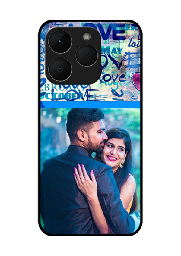 Realme Narzo 90 5G Custom Glass Phone Case - Colorful Love Design