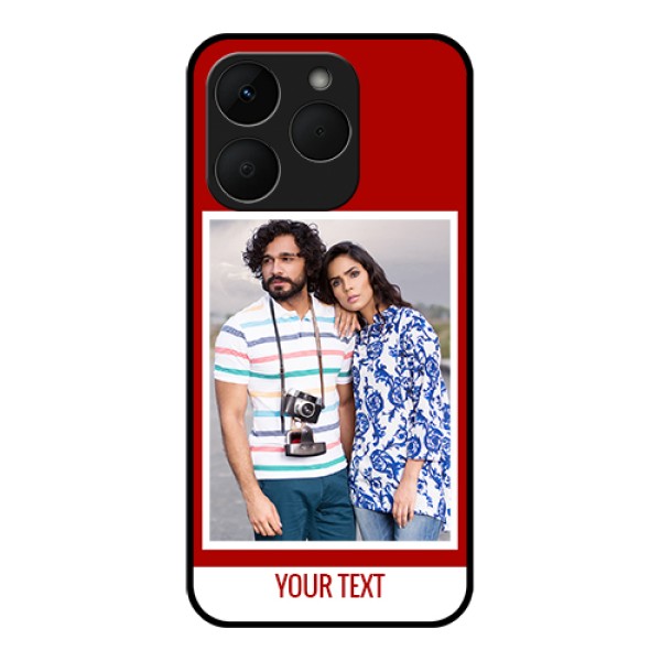 Realme Narzo 90 5G Custom Glass Phone Case - Red Color Design Realme Narzo 90 5G Custom Glass Phone Case - Red Color Design