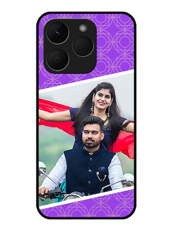 Custom Realme Narzo 90 5G Custom Glass Phone Case - Violet Color Pattern Design