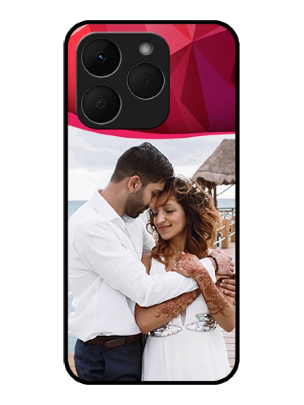 Custom Realme Narzo 90 5G Custom Glass Phone Case - Red Abstract Design