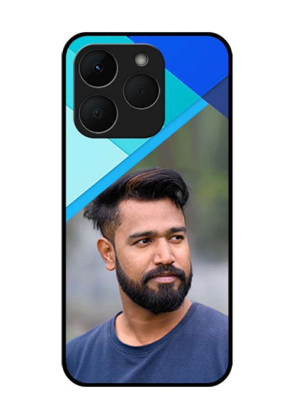 Realme Narzo 90 5G Custom Glass Phone Case - Blue Pattern Design