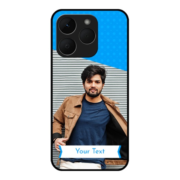 Realme Narzo 90 5G Custom Glass Phone Case - Simple Blue Color Design Realme Narzo 90 5G Custom Glass Phone Case - Simple Blue Color Design