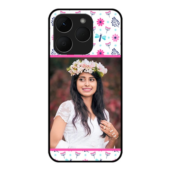 Realme Narzo 90 5G Custom Glass Phone Case - Colorful Flower Design Realme Narzo 90 5G Custom Glass Phone Case - Colorful Flower Design