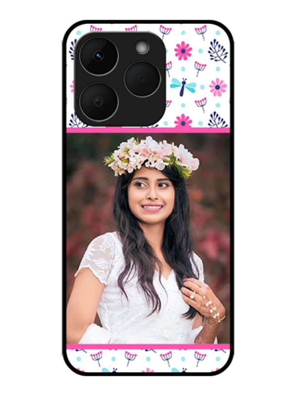 Custom Realme Narzo 90 5G Custom Glass Phone Case - Colorful Flower Design