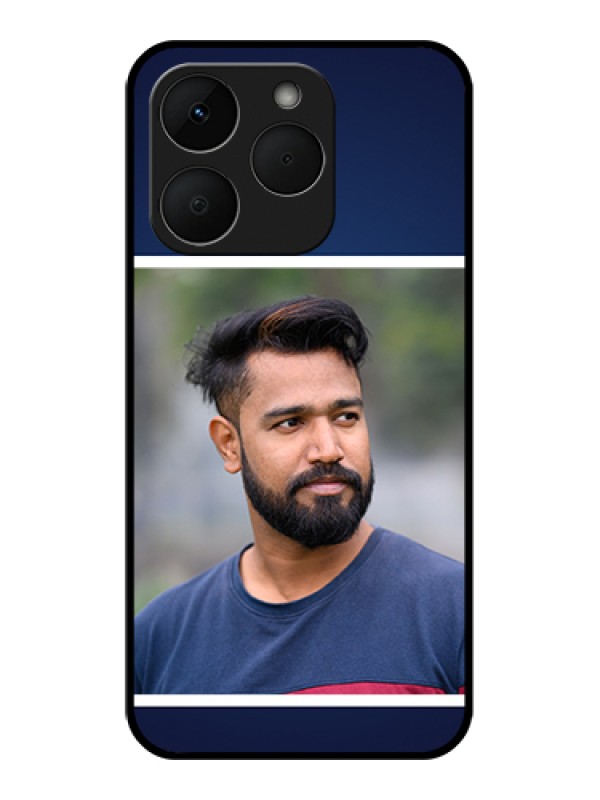 Custom Realme Narzo 90 5G Custom Glass Phone Case - Simple Royal Blue Design
