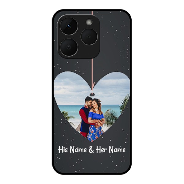 Realme Narzo 90 5G Custom Glass Phone Case - Hanging Heart Design