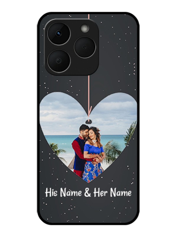 Custom Realme Narzo 90 5G Custom Glass Phone Case - Hanging Heart Design