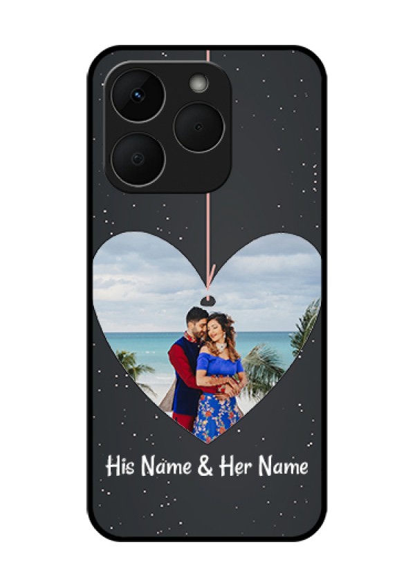 Realme Narzo 90 5G Custom Glass Phone Case - Hanging Heart Design