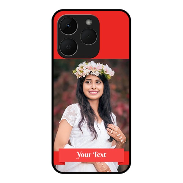 Realme Narzo 90 5G Custom Glass Phone Case - Simple Red Color Design