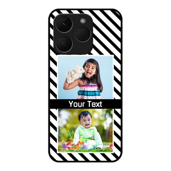 Realme Narzo 90 5G Custom Glass Phone Case - Black And White Stripes Design Realme Narzo 90 5G Custom Glass Phone Case - Black And White Stripes Design
