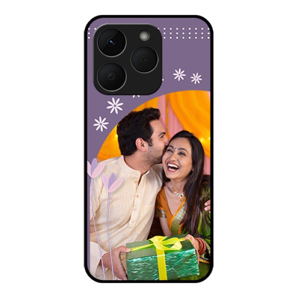 Realme Narzo 90 5G Custom Glass Phone Case - Lavender Flowers Design