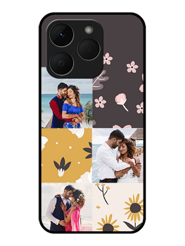 Custom Realme Narzo 90 5G Custom Glass Phone Case - 3 Images With Floral Design