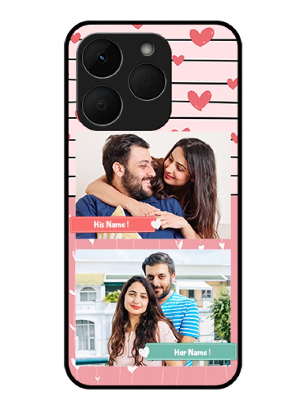 Custom Realme Narzo 90 5G Custom Glass Phone Case - Photo With Heart Design