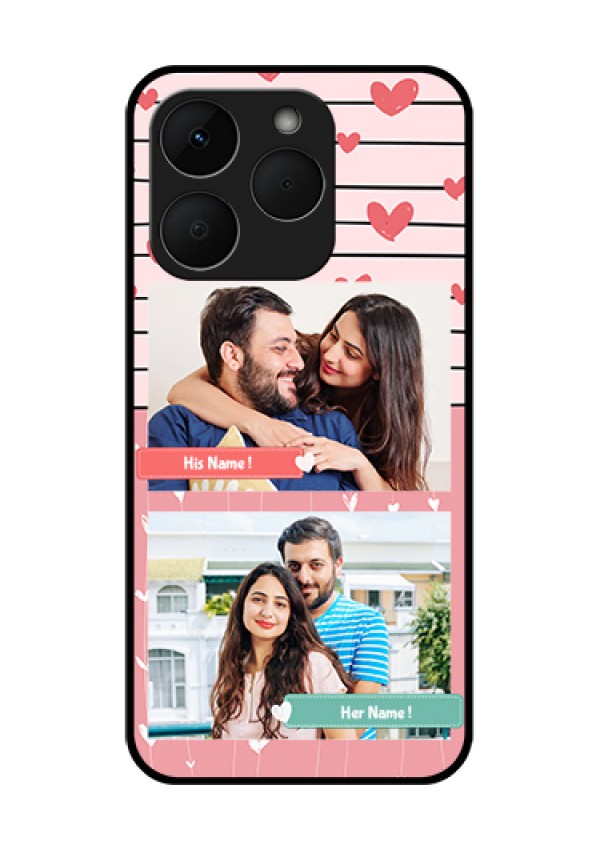 Realme Narzo 90 5G Custom Glass Phone Case - Photo With Heart Design