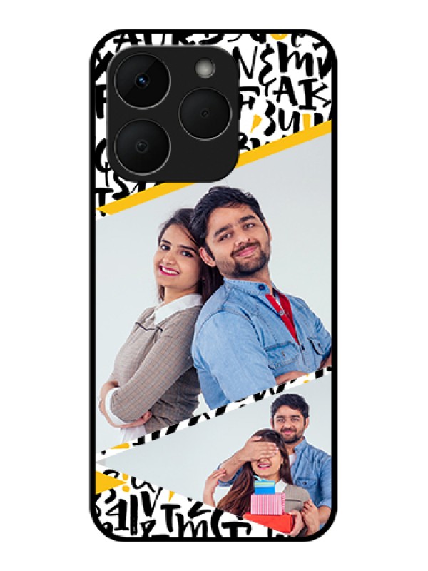 Custom Realme Narzo 90 5G Custom Glass Phone Case - Letters Pattern Design