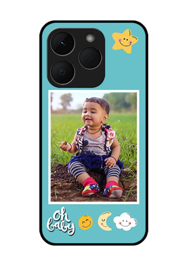 Realme Narzo 90 5G Custom Glass Phone Case - Smiley Kids Stars Design