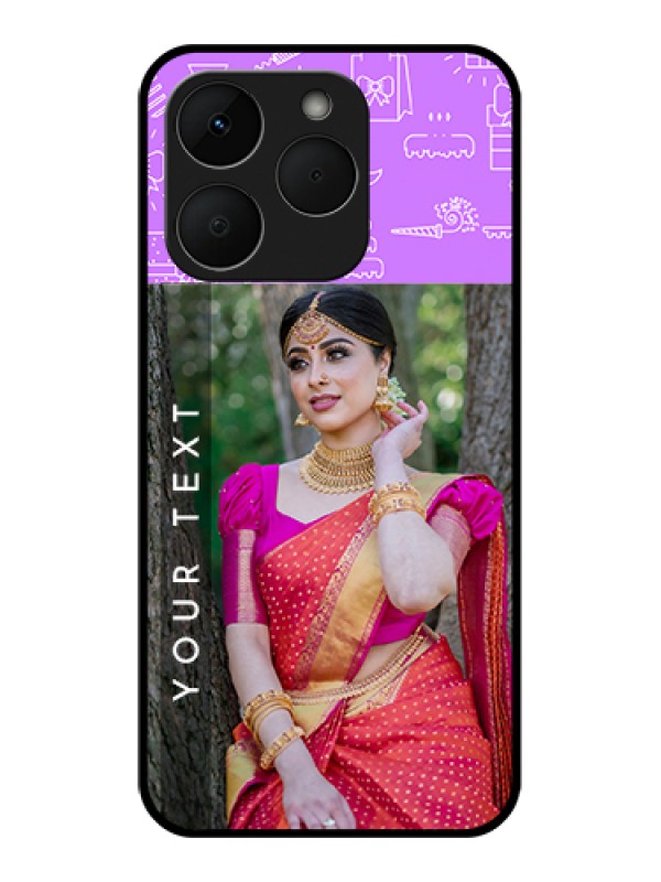 Custom Realme Narzo 90 5G Custom Glass Phone Case - Birthday Icons Design