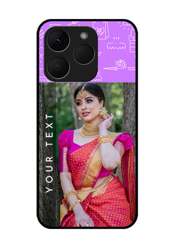 Realme Narzo 90 5G Custom Glass Phone Case - Birthday Icons Design