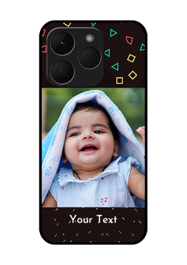 Realme Narzo 90 5G Custom Glass Phone Case - With Confetti Birthday Design