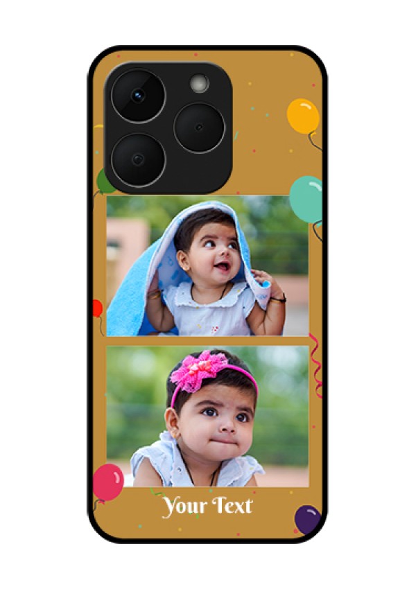 Realme Narzo 90 5G Custom Glass Phone Case - Image Holder With Birthday Celebrations Design