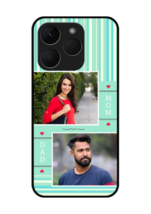 Realme Narzo 90 5G Custom Glass Phone Case - Mom & Dad Pic Design