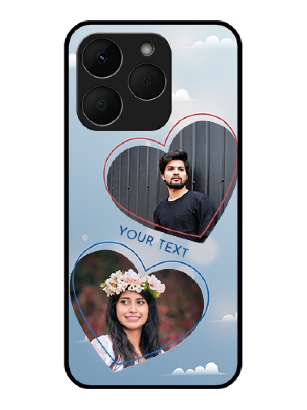 Custom Realme Narzo 90 5G Custom Glass Phone Case - Blue Color Couple Design