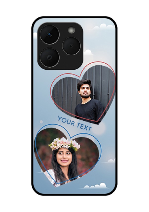 Realme Narzo 90 5G Custom Glass Phone Case - Blue Color Couple Design