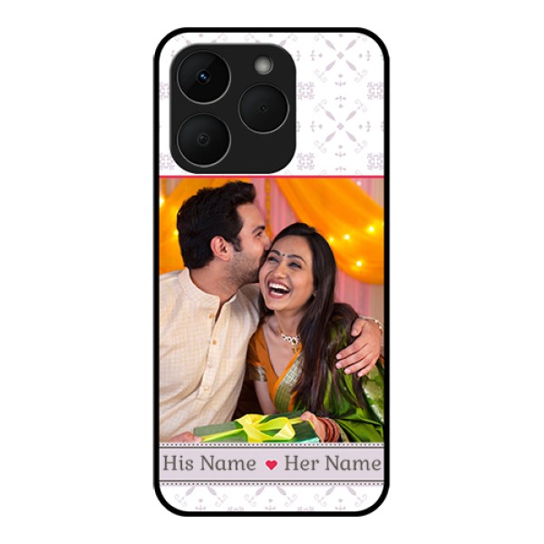 Realme Narzo 90 5G Custom Glass Phone Case - With Photo And Ethnic Design Realme Narzo 90 5G Custom Glass Phone Case - With Photo And Ethnic Design