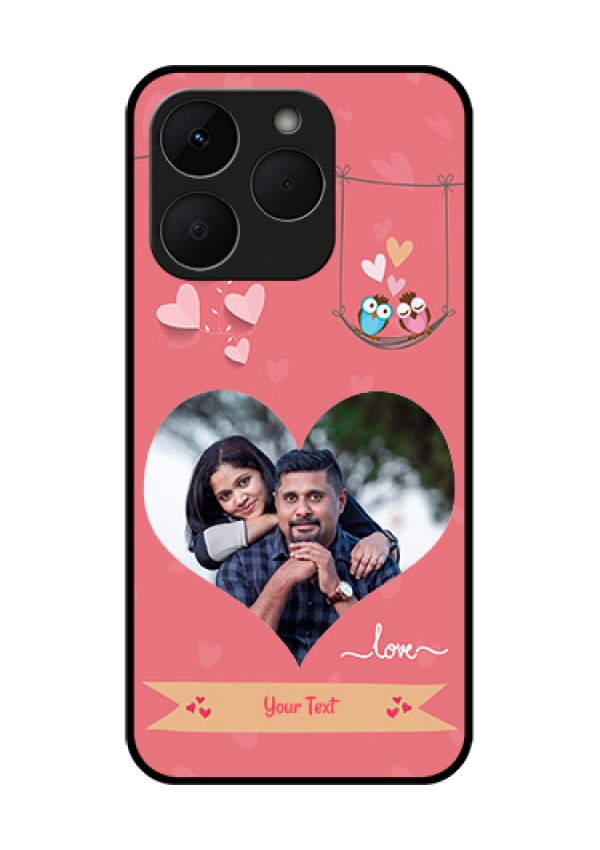 Realme Narzo 90 5G Custom Glass Phone Case - Peach Color Love Design