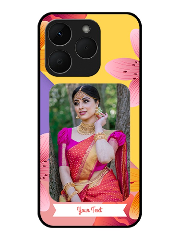 Custom Realme Narzo 90 5G Custom Glass Phone Case - 3 Image With Vintage Floral Design