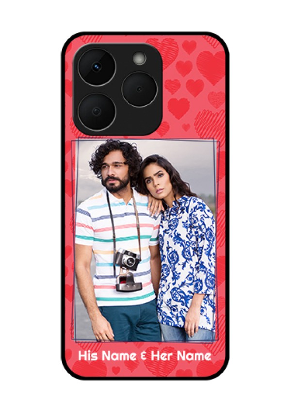 Realme Narzo 90 5G Custom Glass Phone Case - With Red Heart Symbols Design