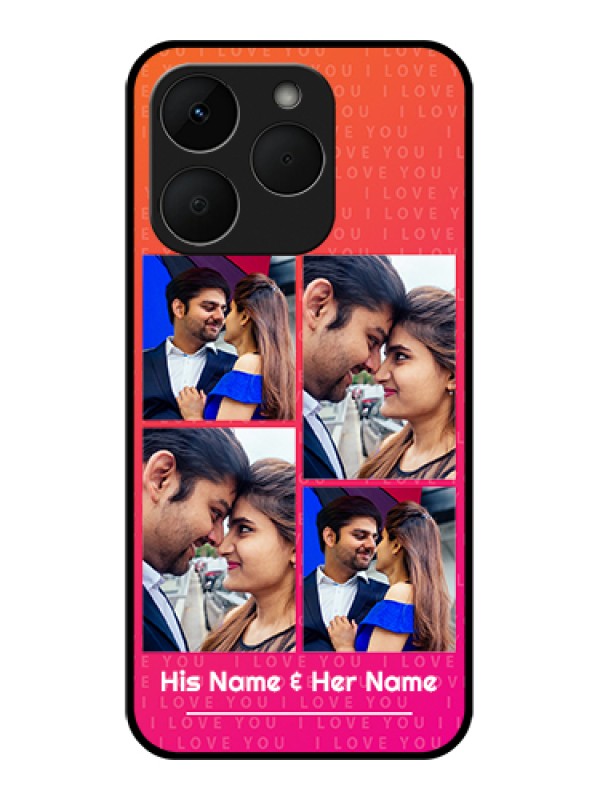 Custom Realme Narzo 90 5G Custom Glass Phone Case - I Love You Pink Design